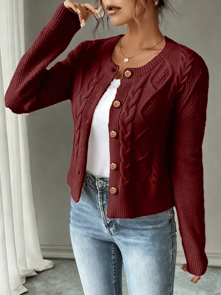 Raffinierte Zopfstrick Cardigan (9)