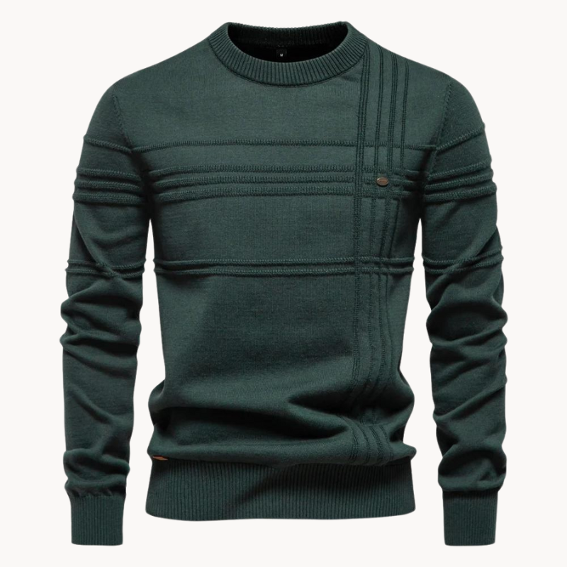 Raffinierter Herren Strickpullover im klassischen Stil in Grün