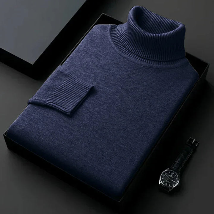 Rollkragen Herrenpullover für den Herbst in Dunkelblau