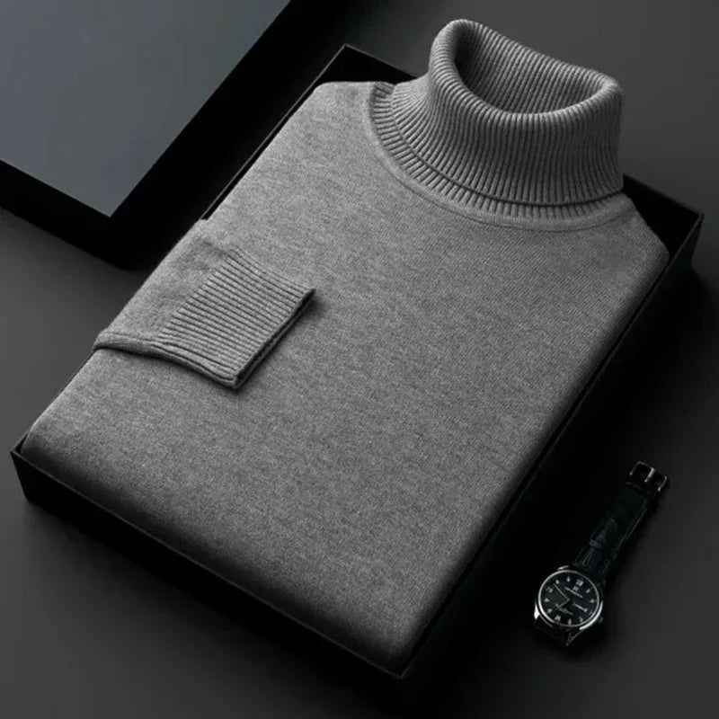 Rollkragen Herrenpullover für den Herbst in Dunkelgrau