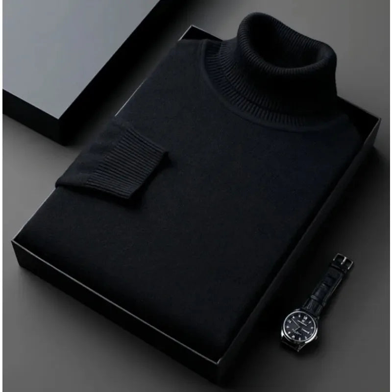 Rollkragen Herrenpullover für den Herbst in Schwarz