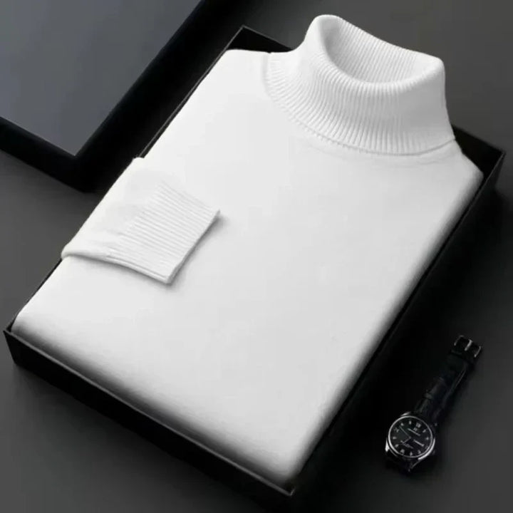 Rollkragen Herrenpullover für den Herbst in Weiß