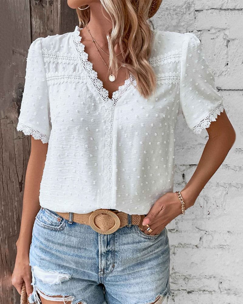 Romantische Boho-Bluse mit Spitzendetails (4)