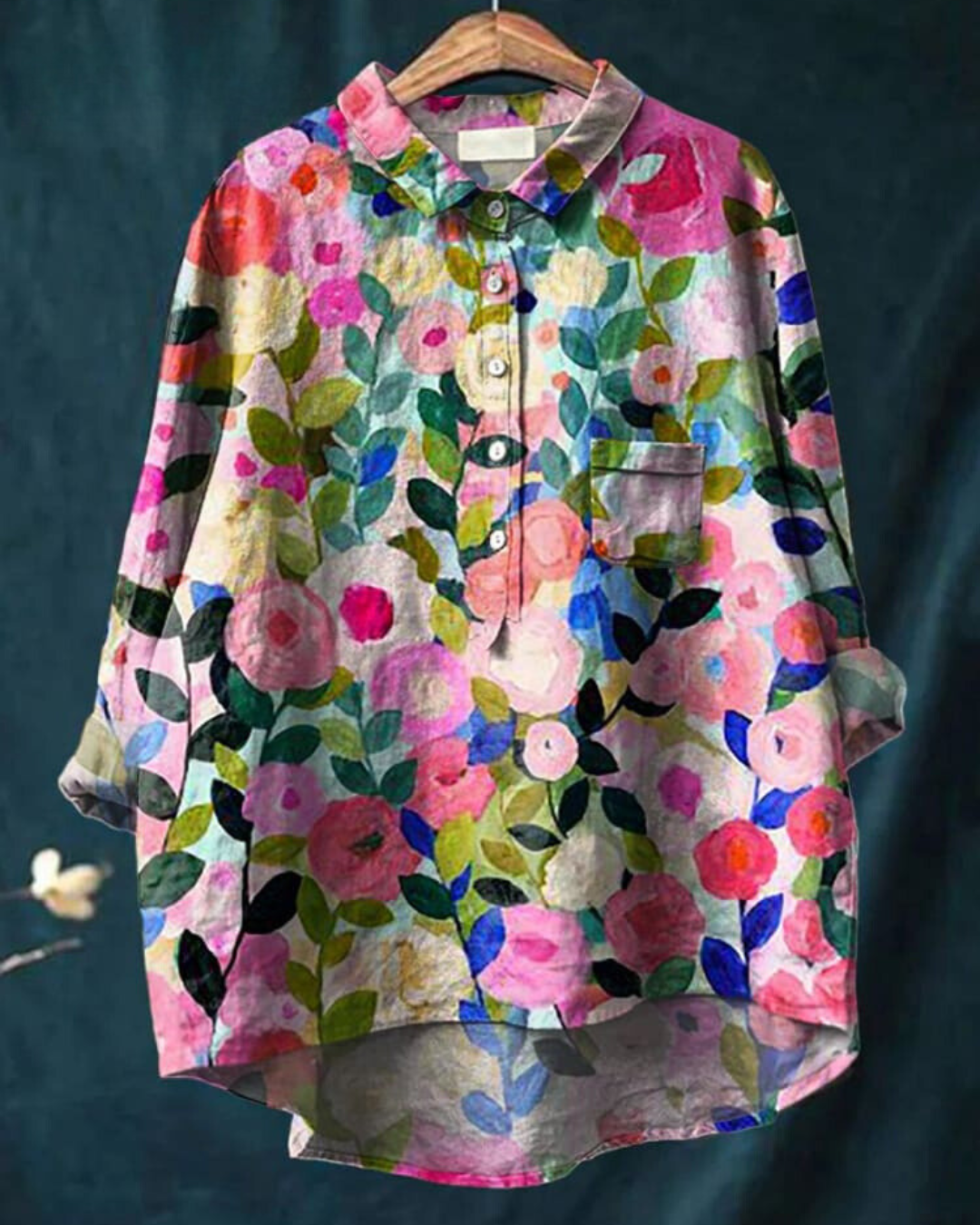 Romantische Vintage-Bluse in Blumenmuster 1