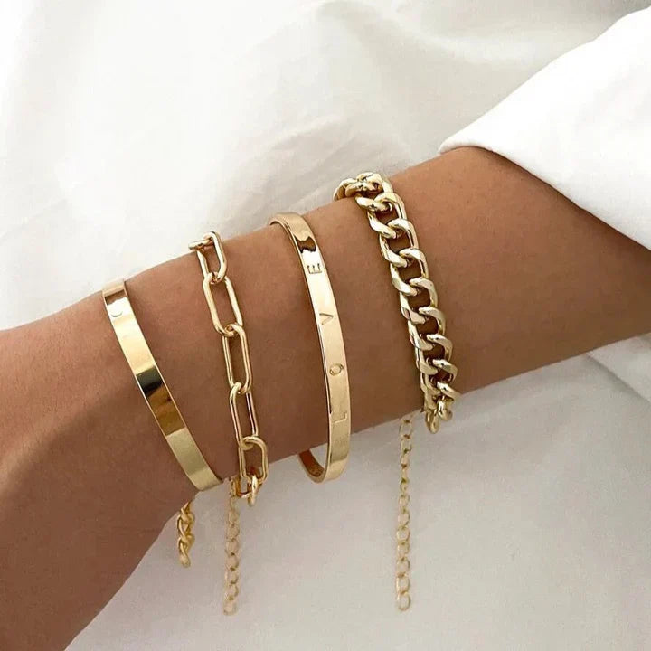 Anspruchsvolles Elan Mercer Armband Set aus Weißgoldfarben