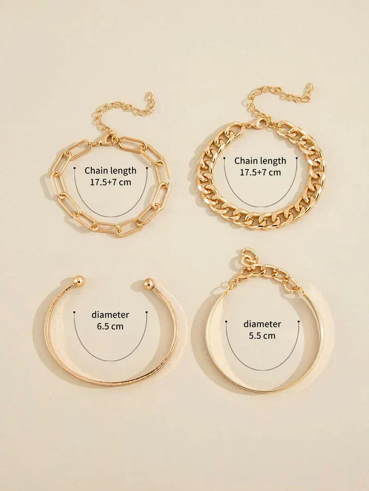 Anspruchsvolles Elan Mercer Armband Set aus Weißgoldfarben