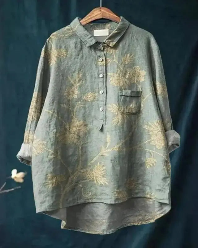 Sanfte Blumendruck-Bluse in Narzisse