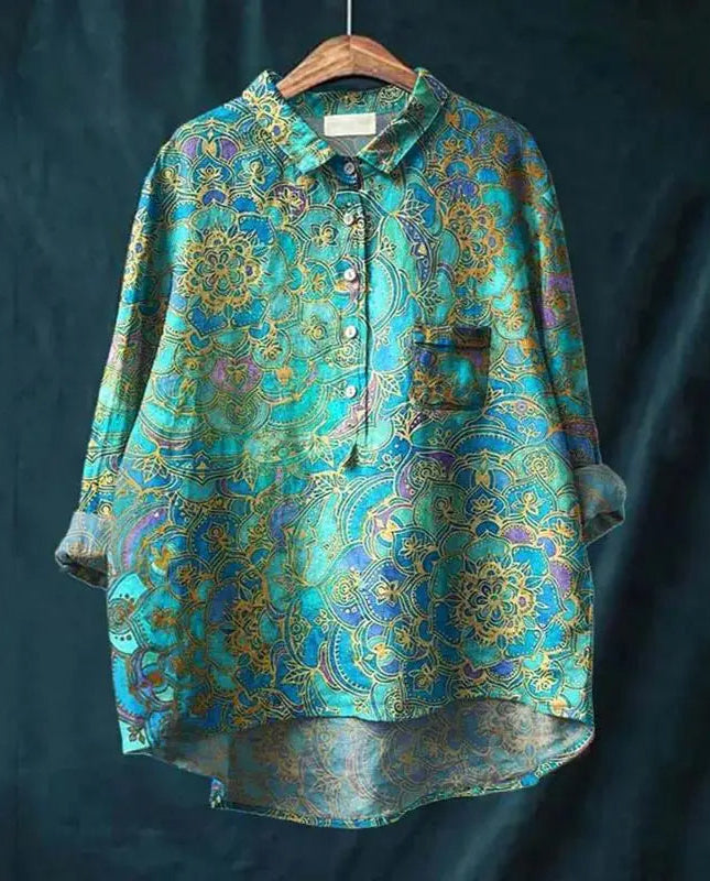 Sanfte Blumendruck-Bluse in Paisley