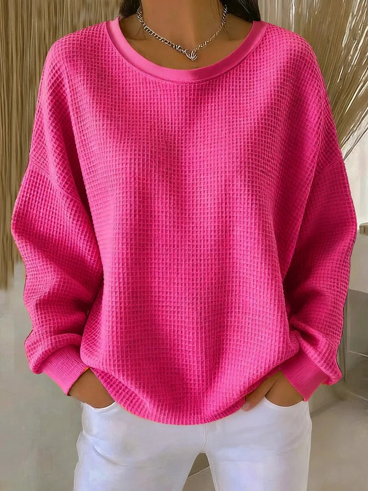 Sanfter Alltags-Pullover in Leuchtendes Pink