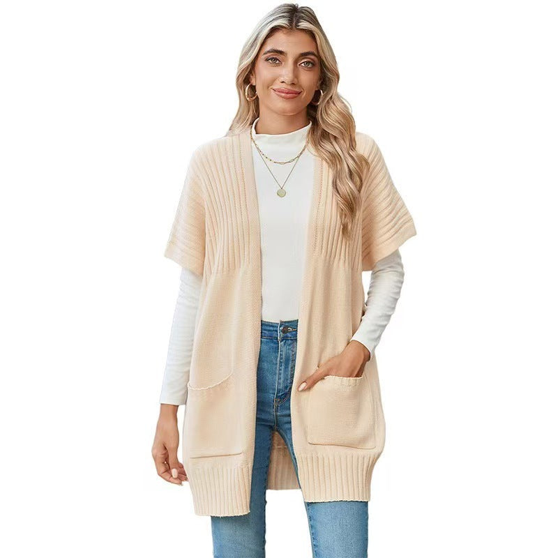 Schicke Cardigan im Offenschnitt in Apricot