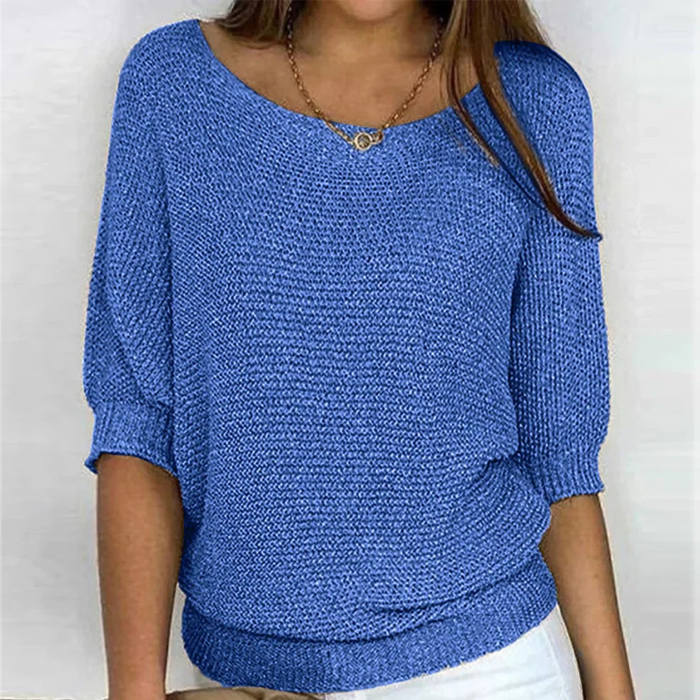 Schmeichelhafter Alltags-Pullover in Blau