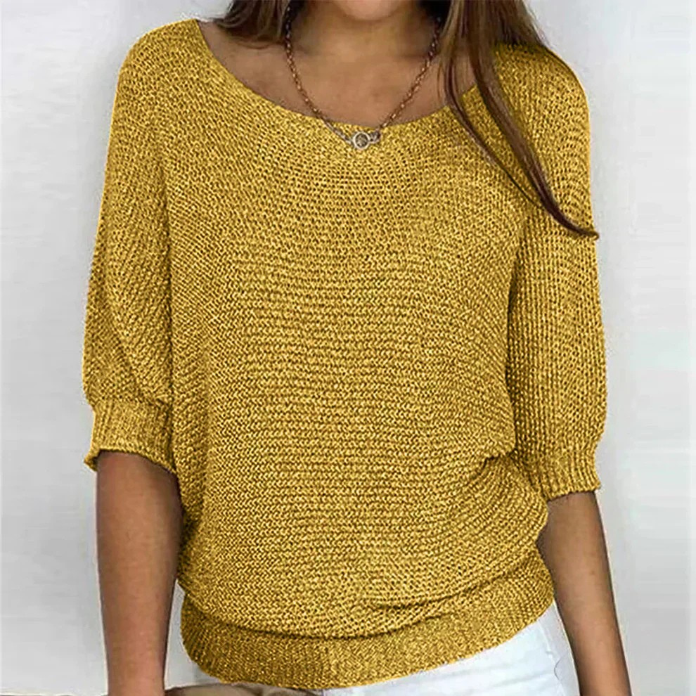 Schmeichelhafter Alltags-Pullover in Gelb