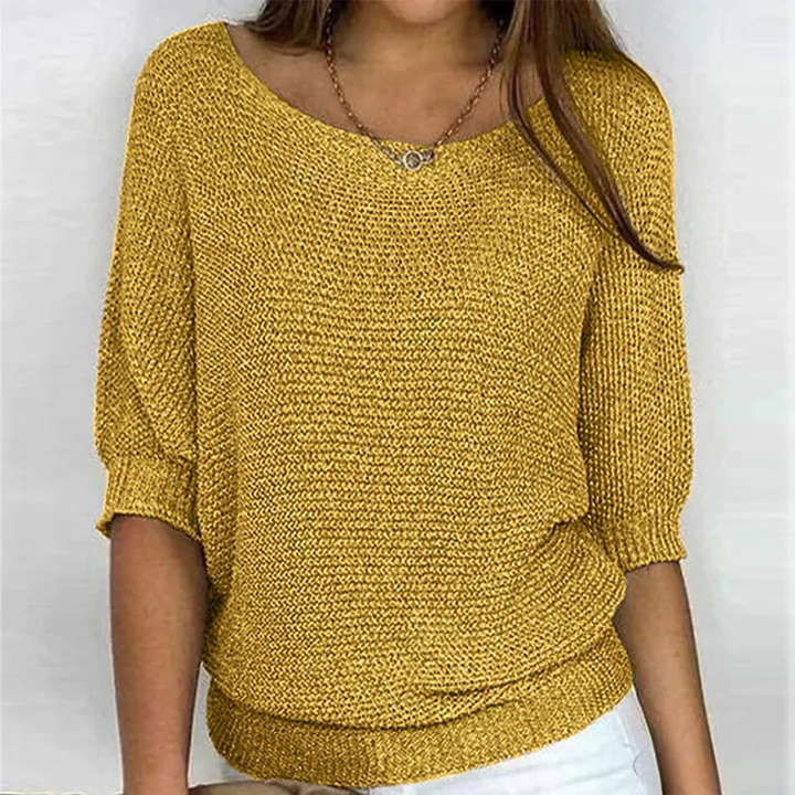 Schmeichelhafter Alltags-Pullover in Gelb