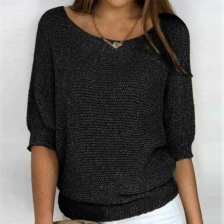 Schmeichelhafter Alltags-Pullover in Schwarz