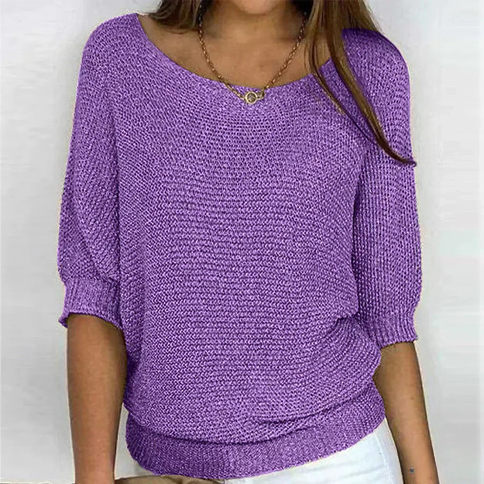 Schmeichelhafter Alltags-Pullover in Violett