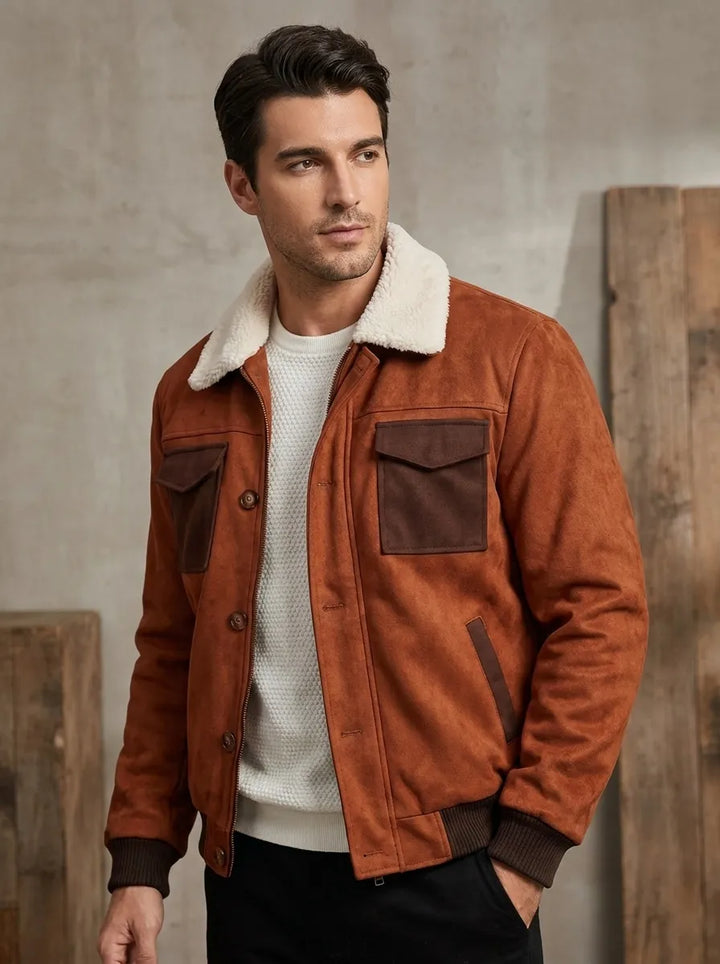 Sherpa-Jacke Herren im Vintage-Stil (3)