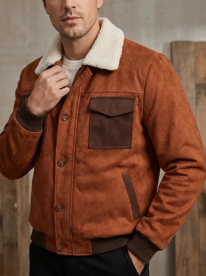Sherpa-Jacke Herren im Vintage-Stil (4)