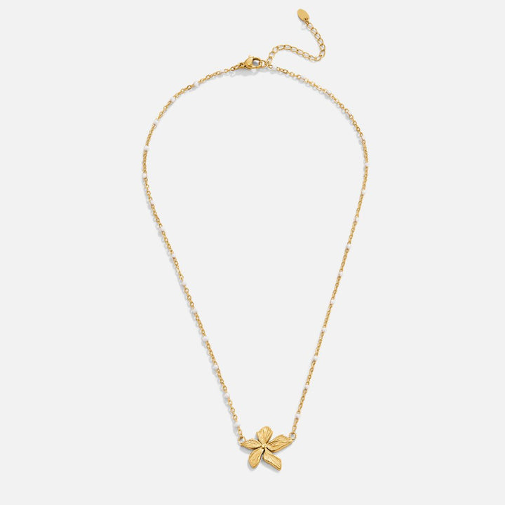 Elegante Goldfarbene Blumen Halskette