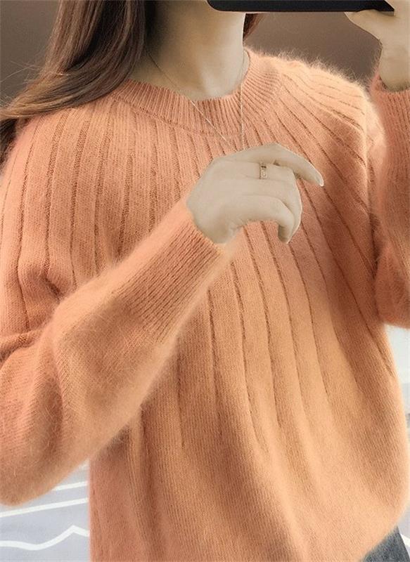 Strickjacke Damen Lang elegant Kaschmir in Orange