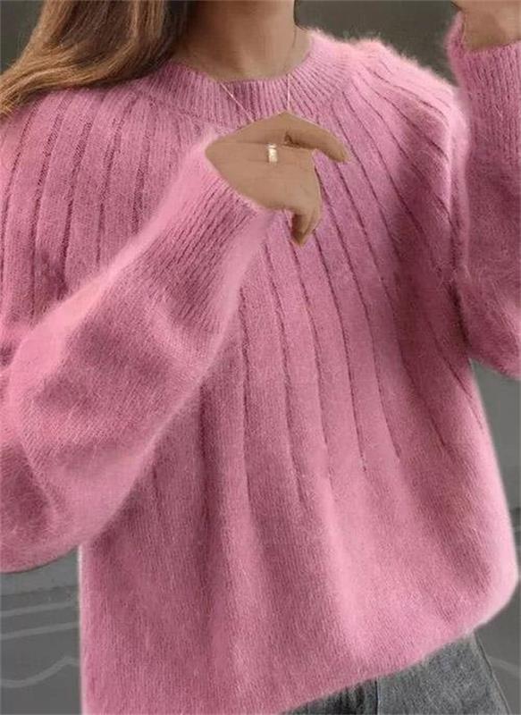 Strickjacke Damen Lang elegant Kaschmir in Rosa