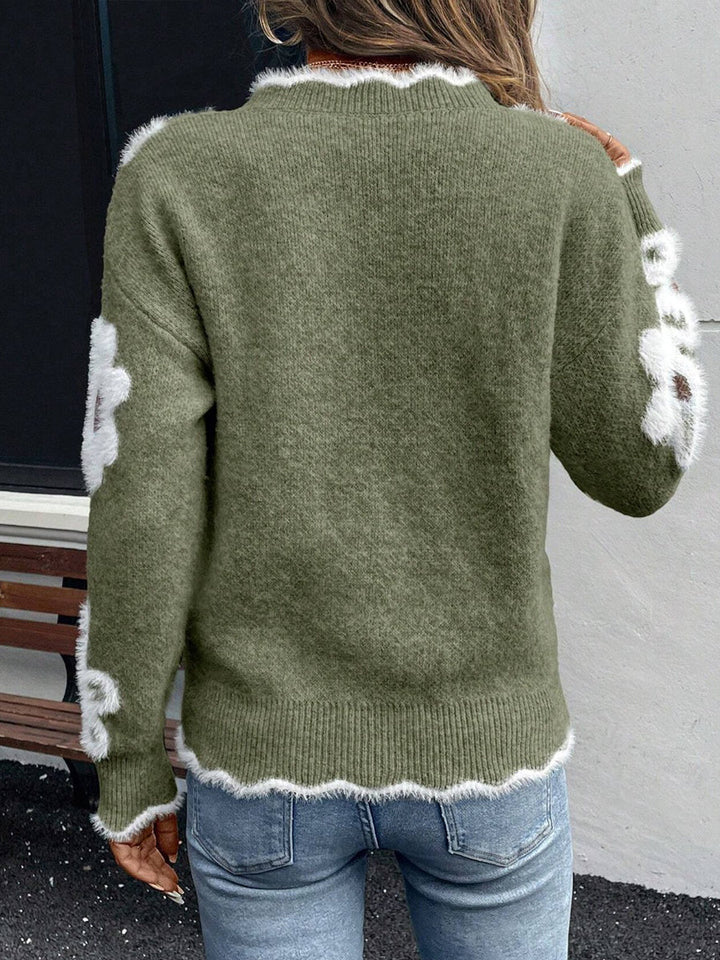 Strickjacke Damen mit Blumenmuster für jeden Anlass (6)