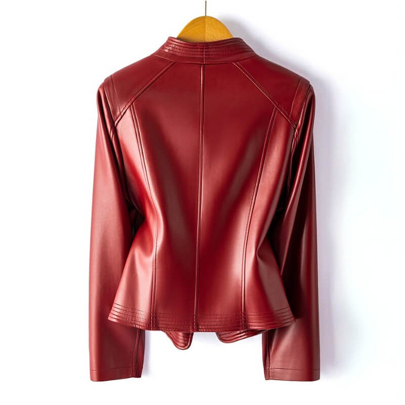 Strukturierter Trenchcoat Damen aus Veganesleder (6)