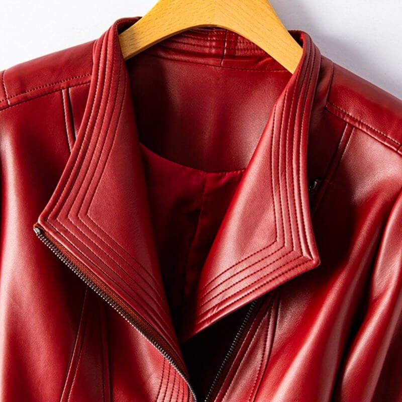 Strukturierter Trenchcoat Damen aus Veganesleder (7)