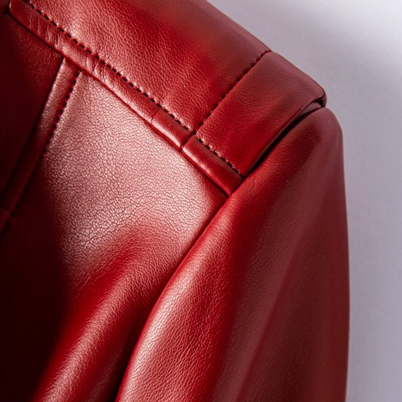 Strukturierter Trenchcoat Damen aus Veganesleder (9)