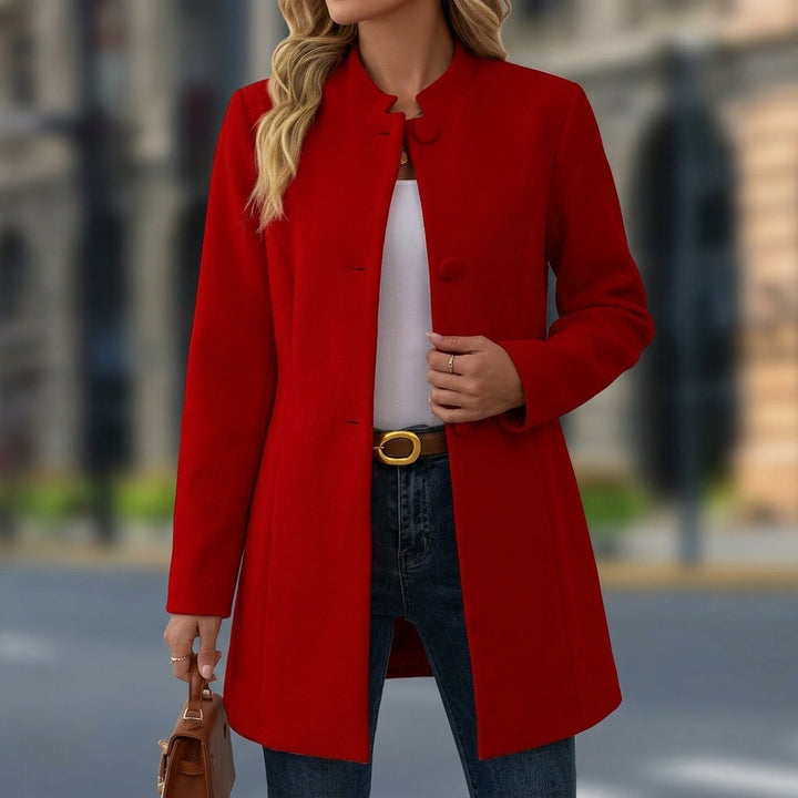 Taillierte Damen Winterjacke für Büro und Alltag in Rot