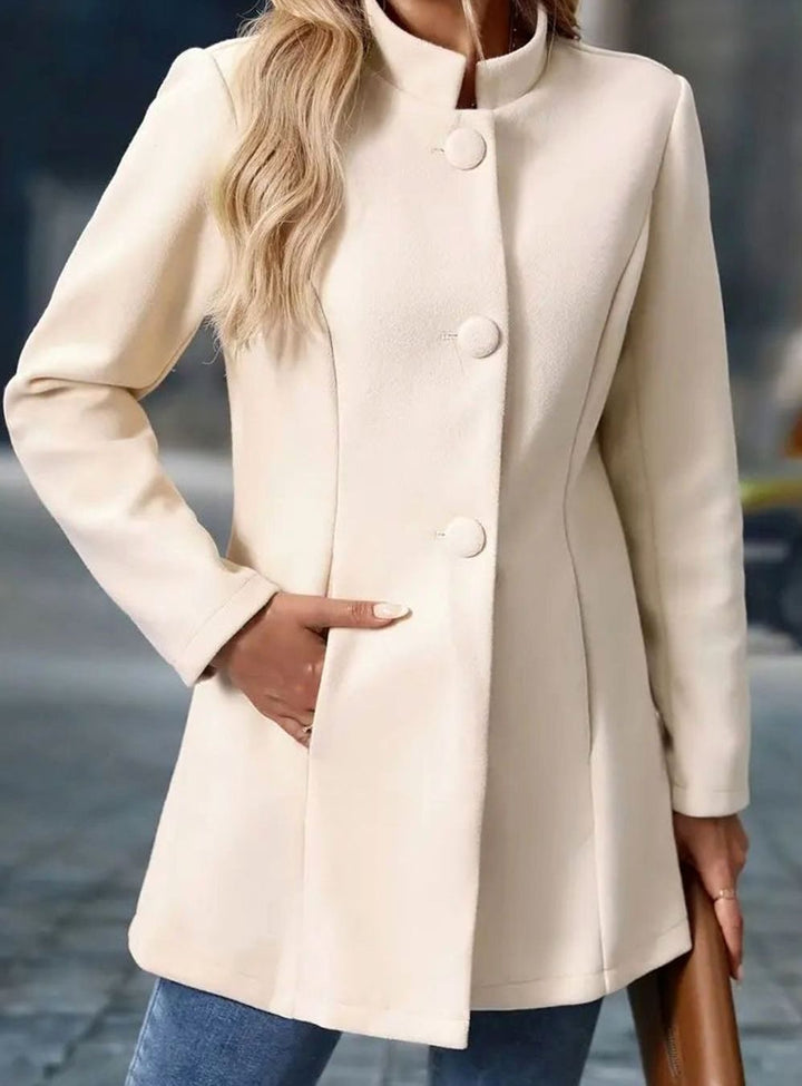 Taillierte Damen Winterjacke für den Alltag in Creme 2