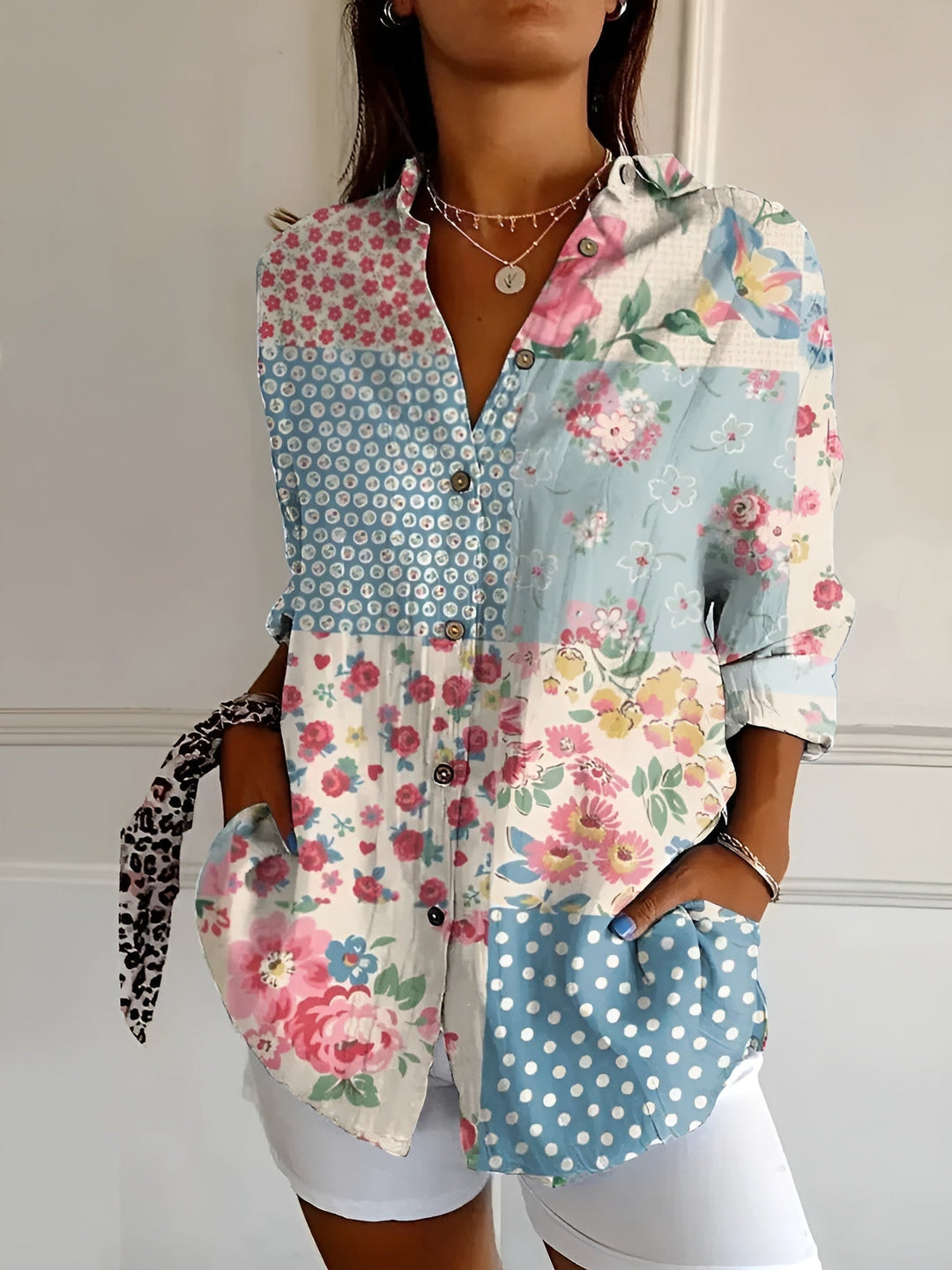 Elodie Bluse mit floralen Prints aus luftigem Stoff foto 3