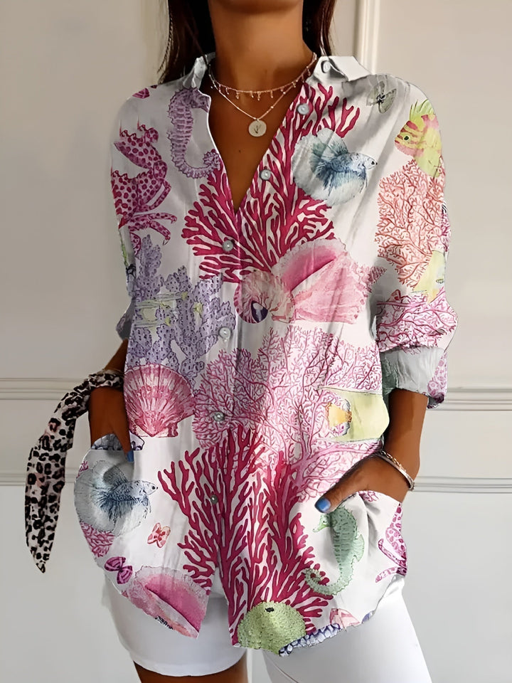 Elodie Bluse mit floralen Prints aus luftigem Stoff foto 4