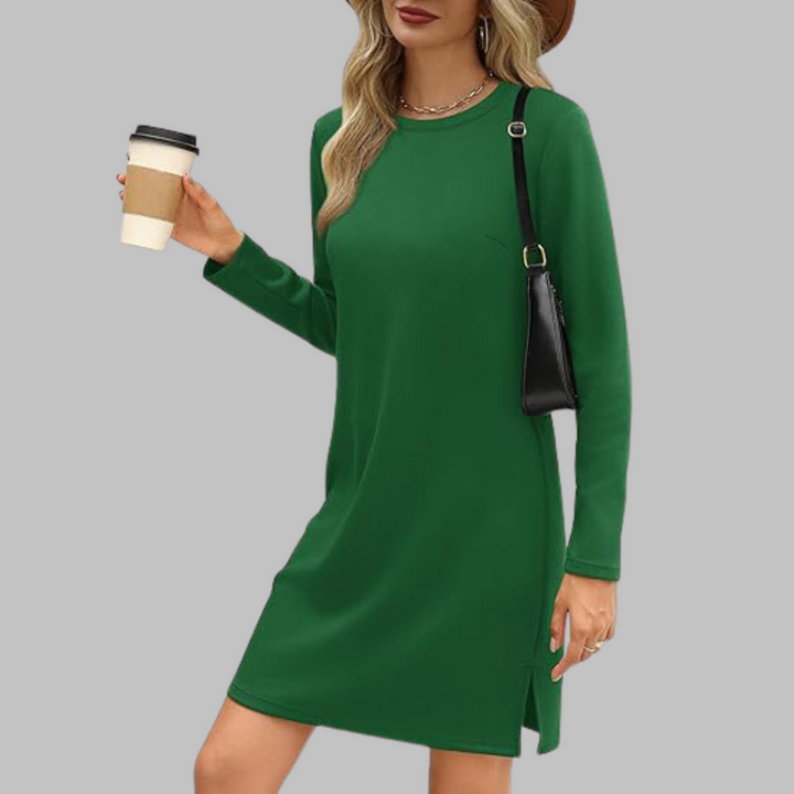 Victoria™ Elegantes Herbstminikleid in Grün