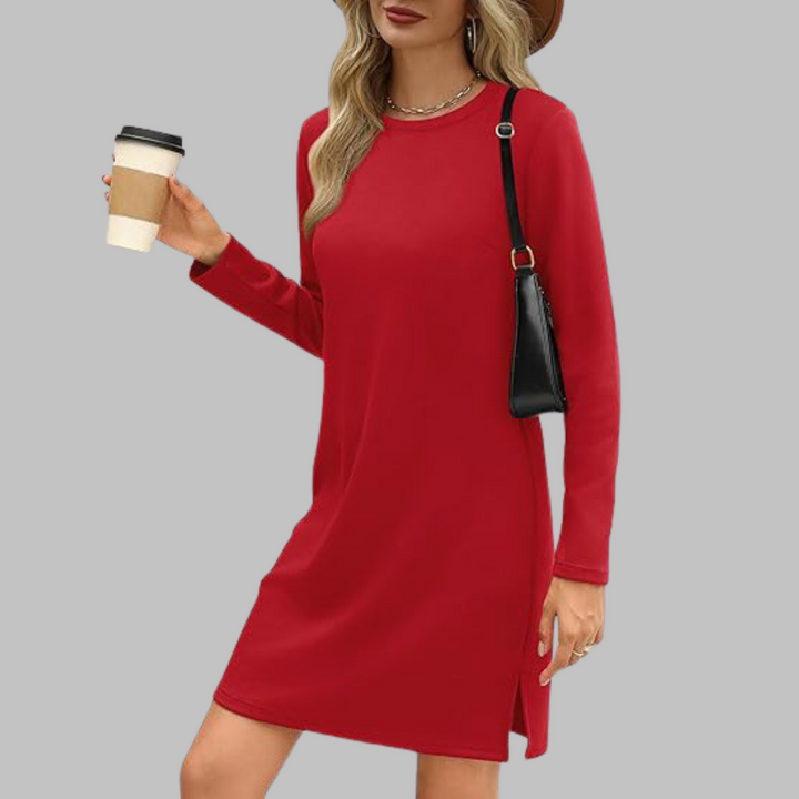 Victoria™ Elegantes Herbstminikleid in Rot