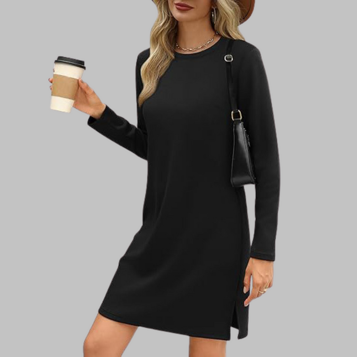 Victoria™ Elegantes Herbstminikleid in Schwarz