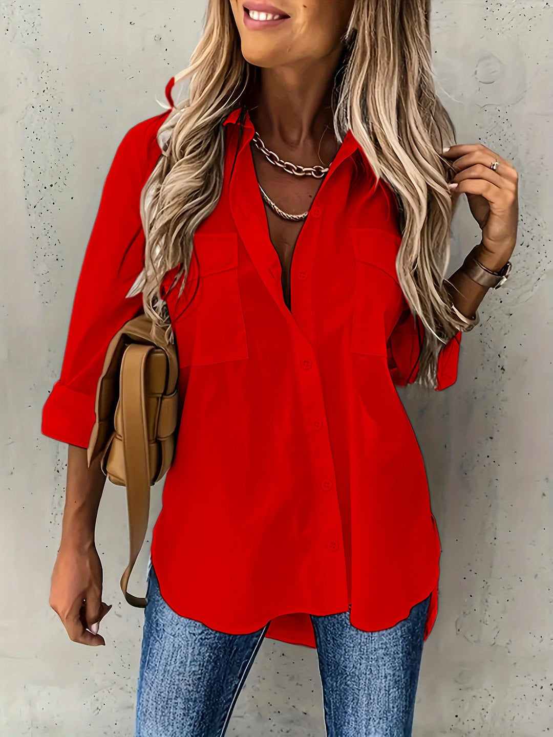 Vielseitige Business-Bluse in Rot