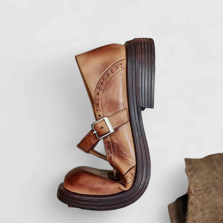 Vielseitige Damen Stiefeletten mit T-Riemen aus Leder (4)