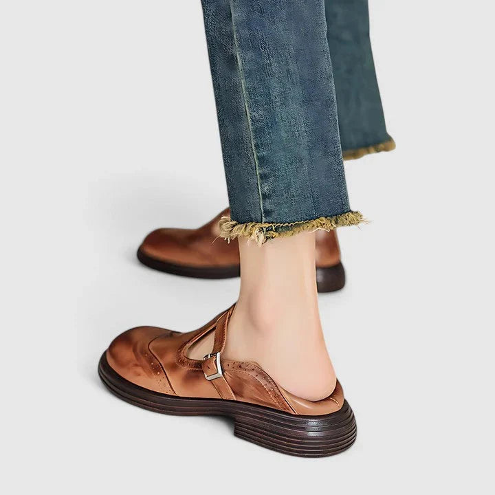 Vielseitige Damen Stiefeletten mit T-Riemen aus Leder (5)