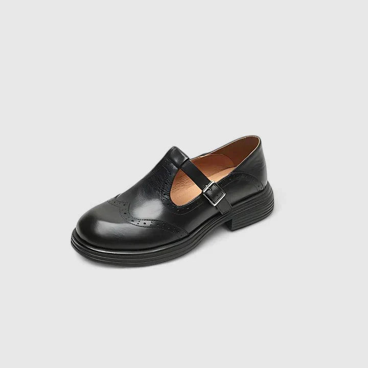 Vielseitige Damen Stiefeletten mit T-Riemen aus Leder (7)