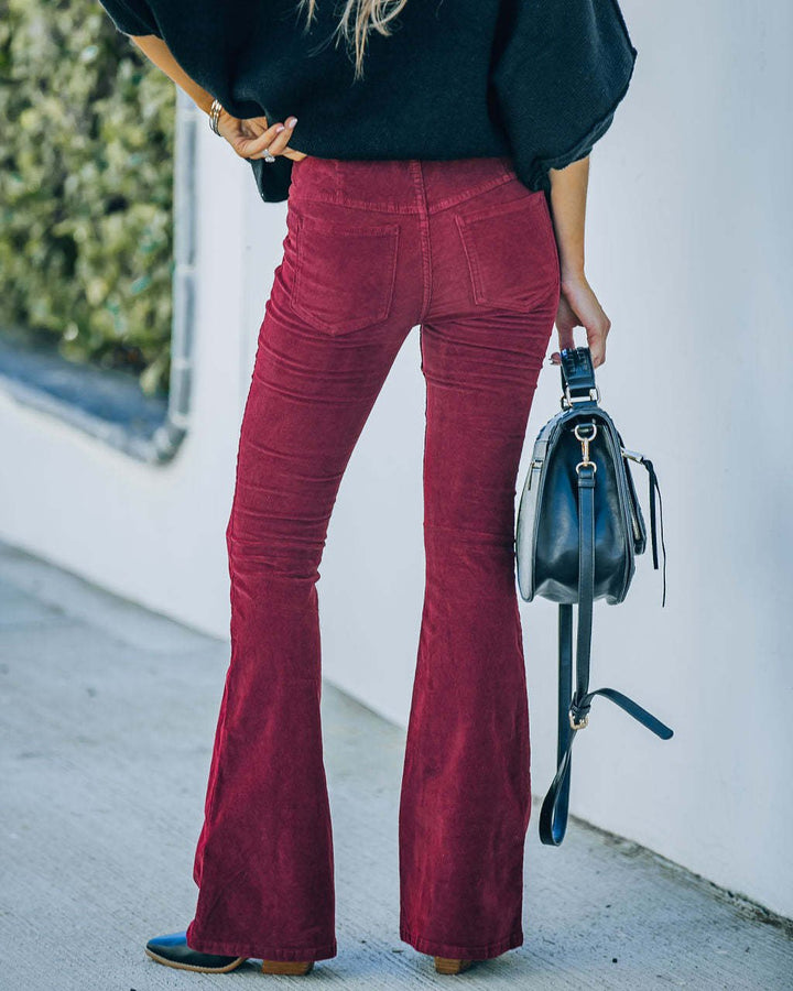 Vielseitige elegante Damen-Hose mit Stretch in Bordeaux