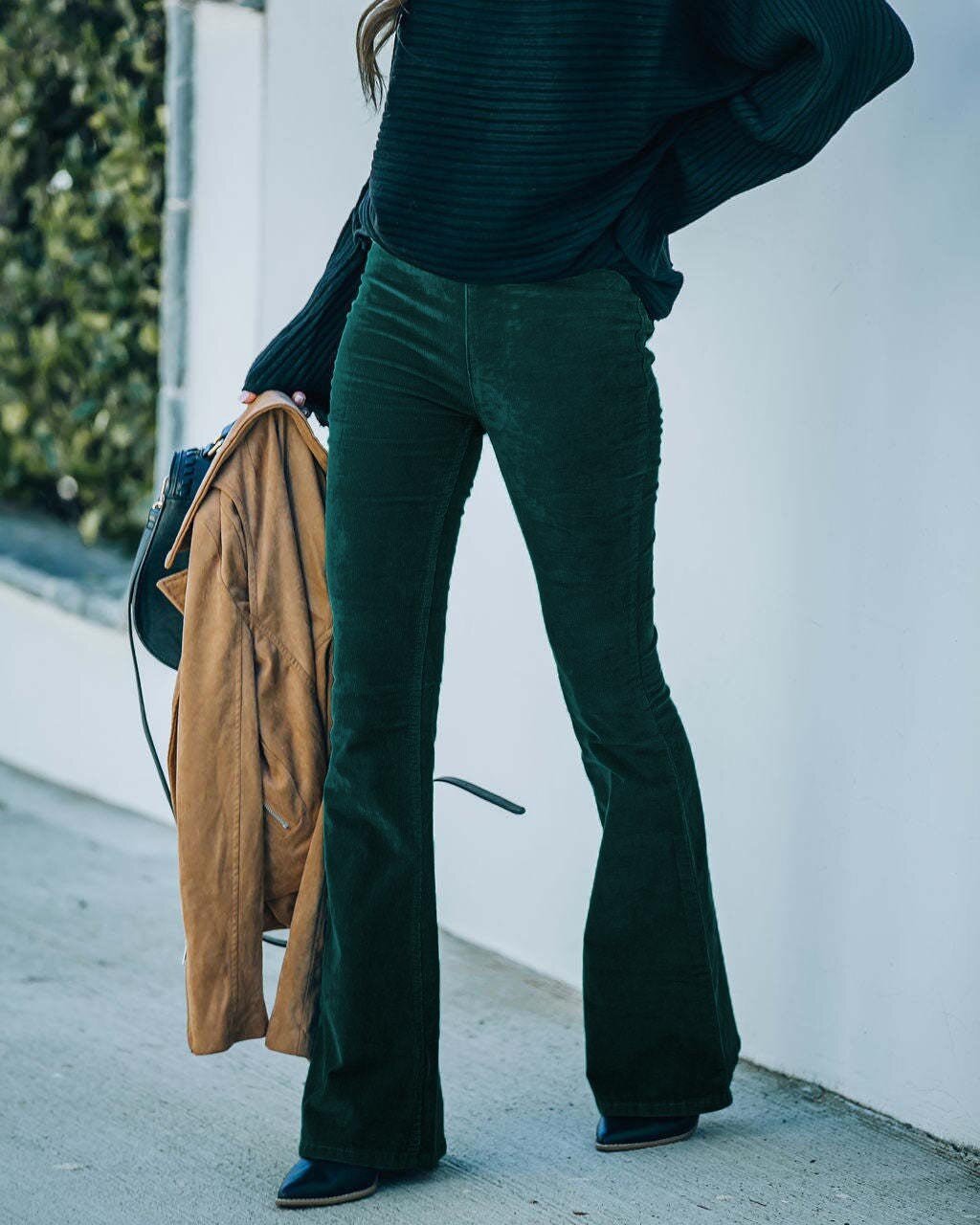 Vielseitige elegante Damen-Hose mit Stretch in Dunkelgrün