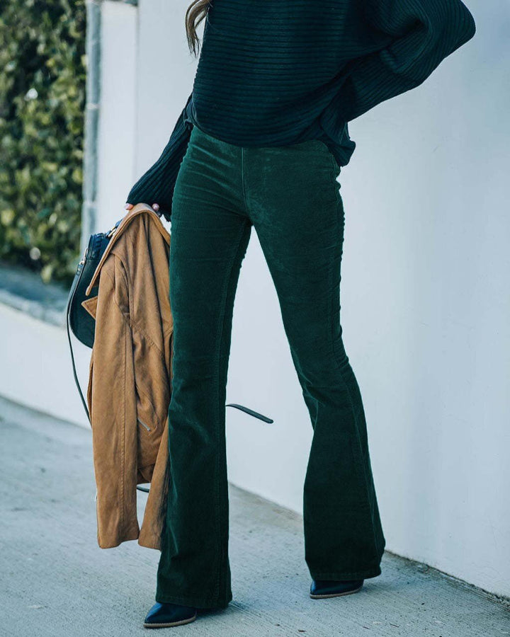 Vielseitige elegante Damen-Hose mit Stretch in Dunkelgrün