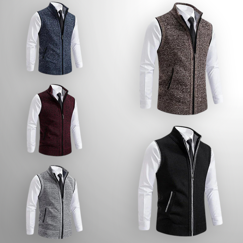 Vielseitige Herren Strickjacke mit durchgehendem Reißverschluss (6)