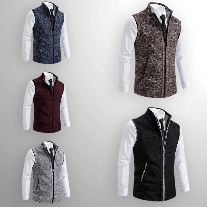 Vielseitige Herren Strickjacke mit durchgehendem Reißverschluss (6)