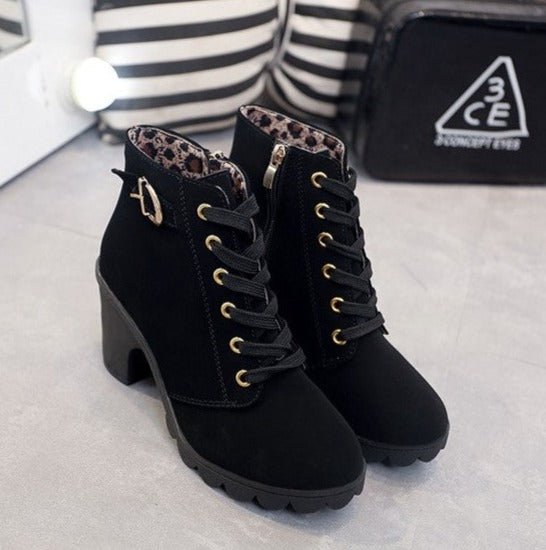 Vintage Damen Stiefeletten mit Schnürung für Herbst (2)