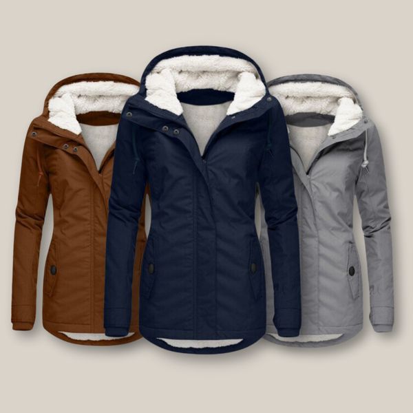 Warme Damen Jacke für Herbst gefüttert (4)