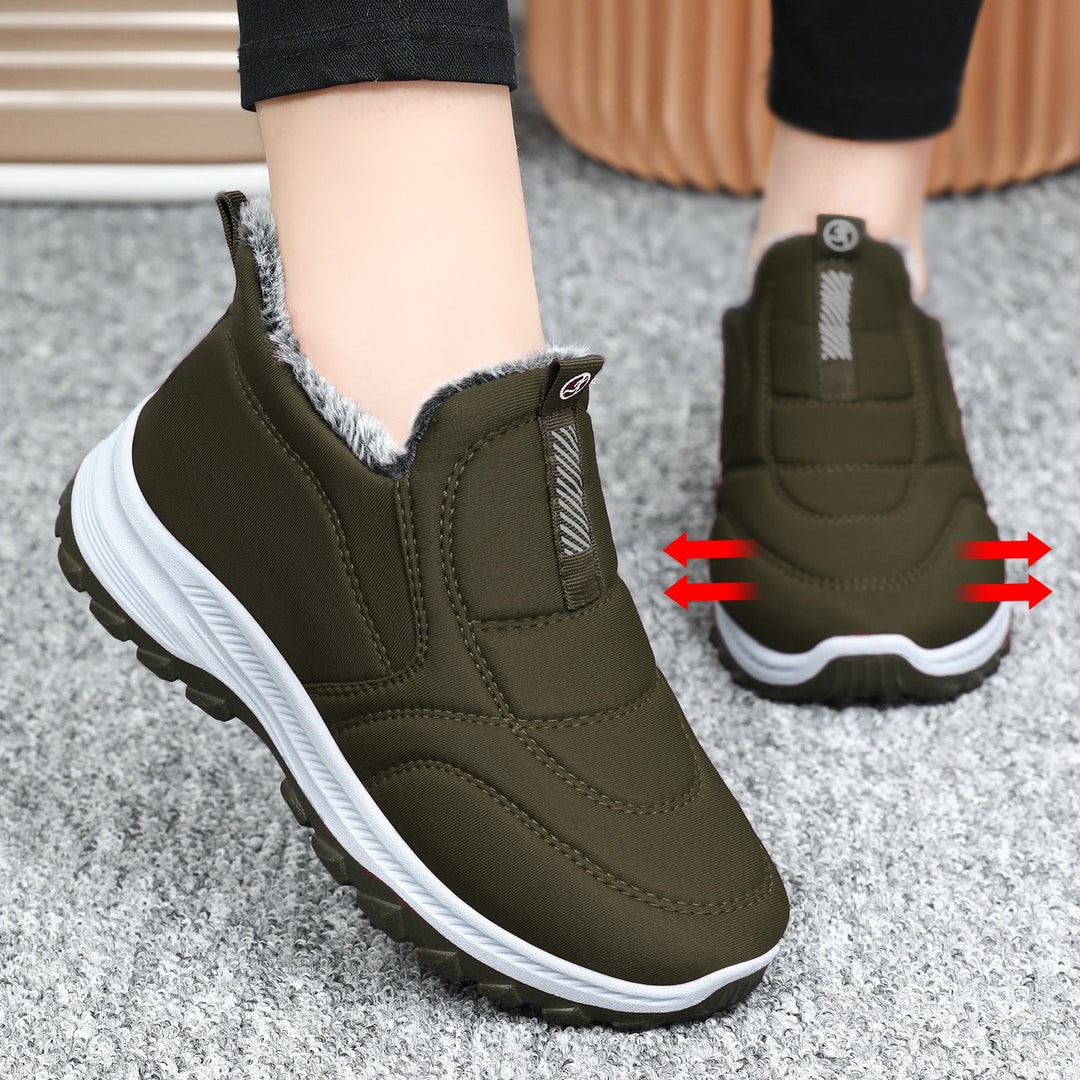Warme Damen Stiefeletten für den Winter in Damen Grün