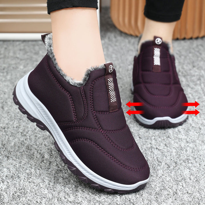 Warme Damen Stiefeletten für den Winter in Damen Lila