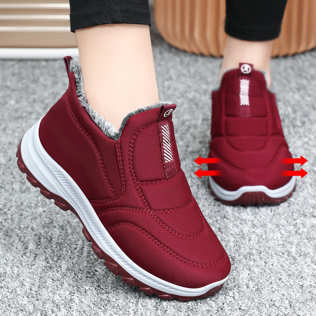 Warme Damen Stiefeletten für den Winter in Damen Rot