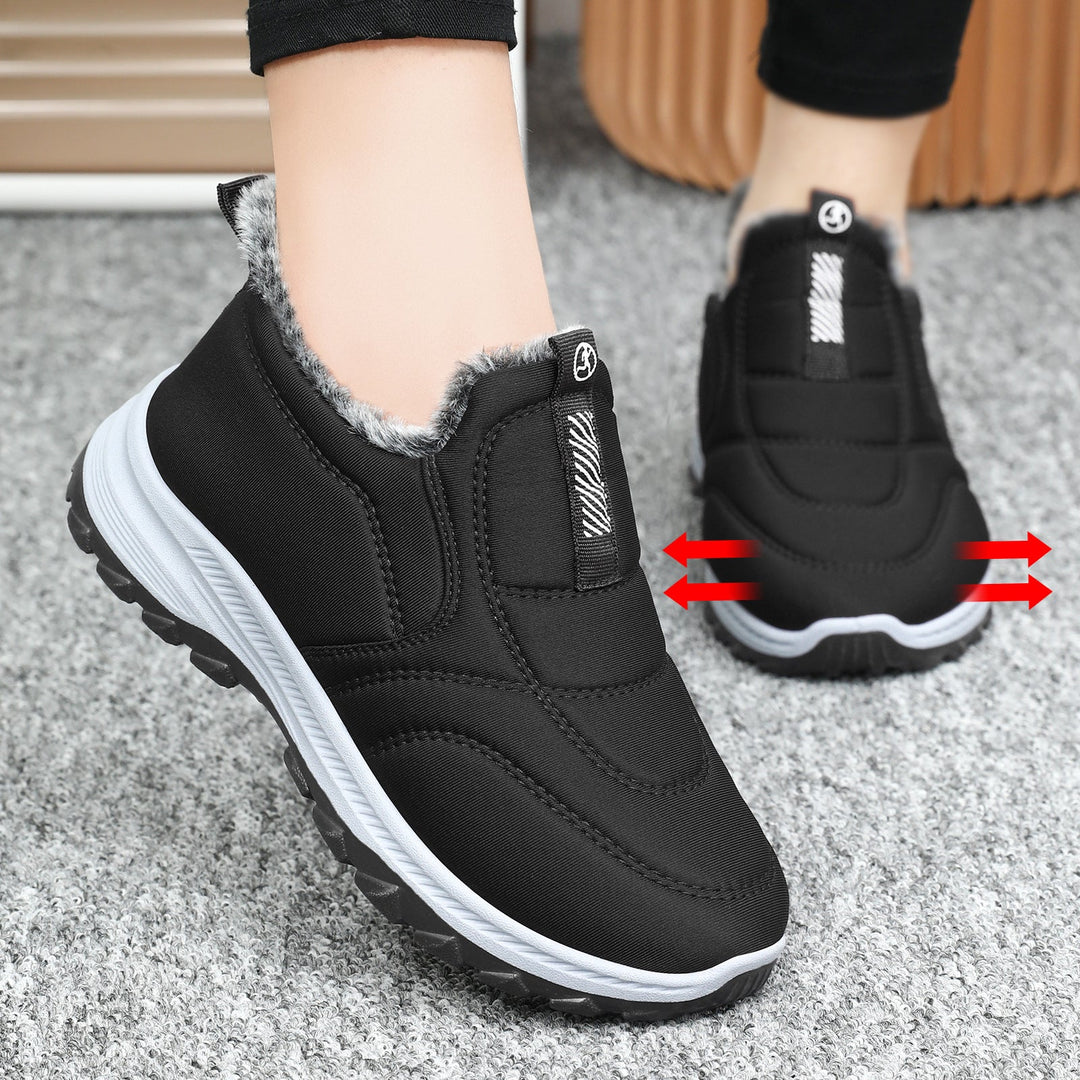 Warme Damen Stiefeletten für den Winter in Damen Schwarz